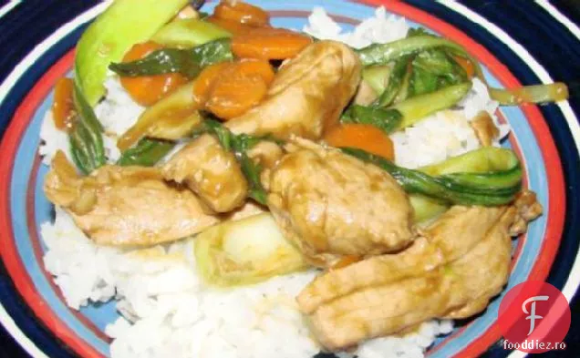 Carne de porc și bok Choy se amestecă