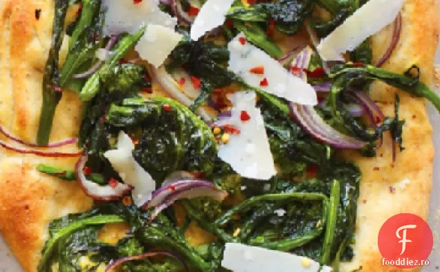 Pizza Broccoli rabe cu aluat de alune