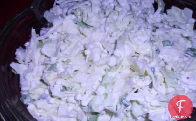 Salată cremoasă de varză și ceapă cu conținut scăzut de grăsimi