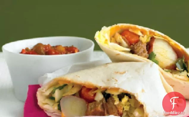 Carne de porc și varză-Slaw Burritos