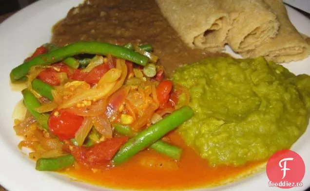 Varză caldă și fasole verde