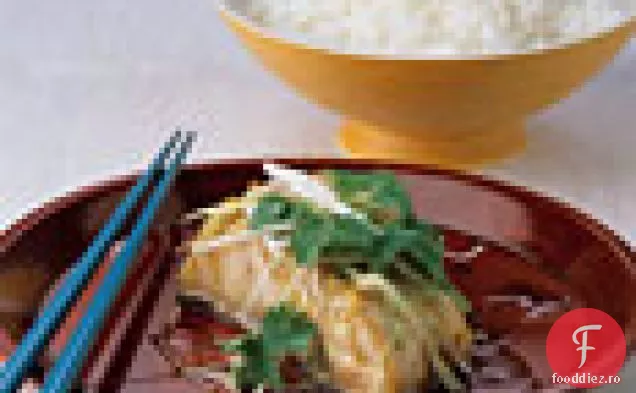 Bas Cu Dungi Aburite Cu Ghimbir Și Scallions