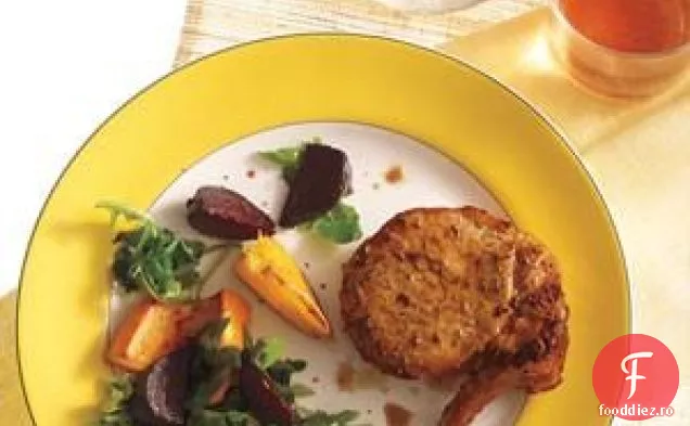 Cotlet De Porc Cu Sfeclă Prăjită Și Portocale