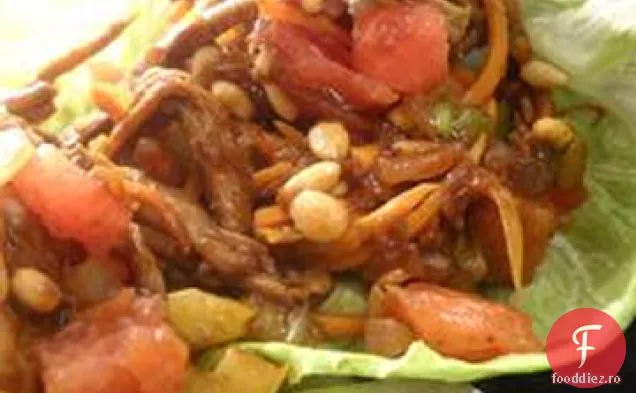 Învelișuri de salată de porc tocată și pepene verde