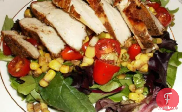 Pui De Coriandru Cu Salată De Porumb De Roșii
