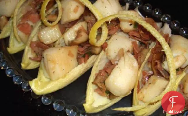 Scallop, shiitake și Prosciutto Skillet surpriză