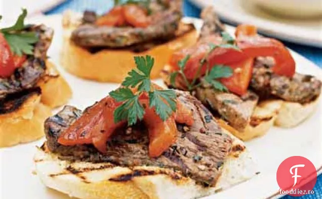 Pâine la grătar cu miel în stil toscan