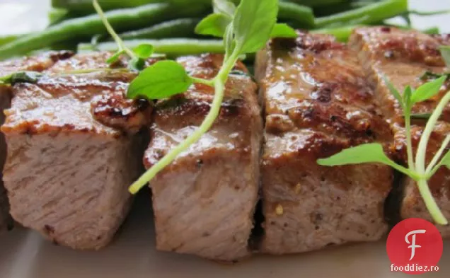 Brochete de miel fragede cu cimbru și Haricots Verts