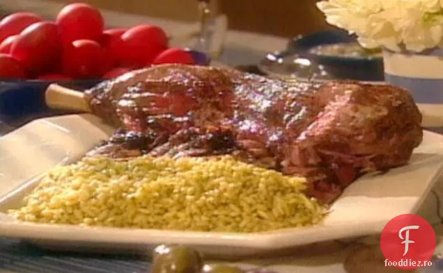 Picior de miel prăjit cu șofran și Salsa de măsline