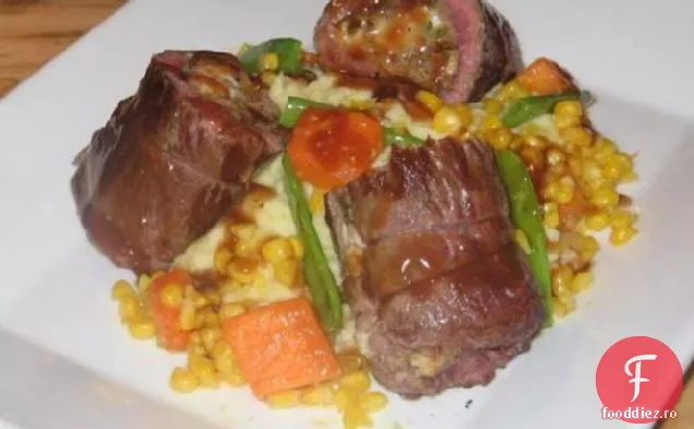 Miel fript provensal umplut cu smochine, brânză de capră și nucă