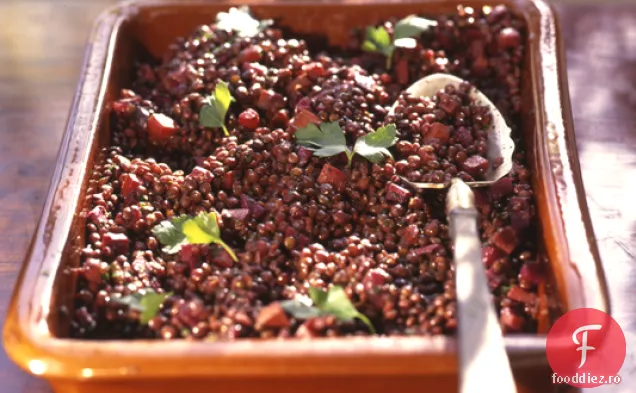 Linte Verde Franceză Prăjită Cu Morcovi Și Sfeclă