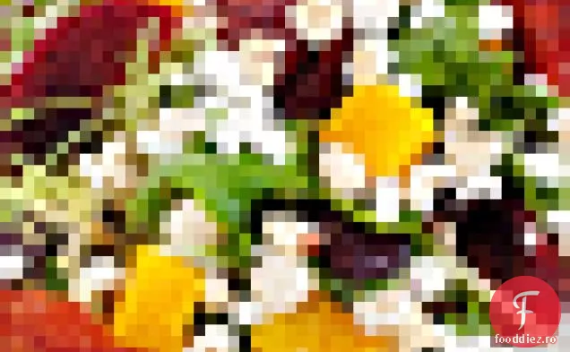 Sfeclă Prăjită, Chevre, Salată De Alune Cu Portocale De Sânge