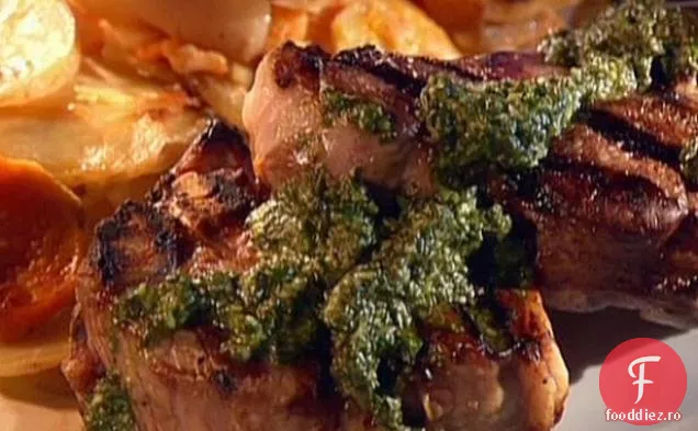 Cotlet de miel cu Pesto de mentă