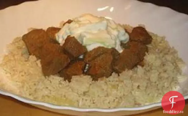 Curry de miel cu orez parfumat și Raita