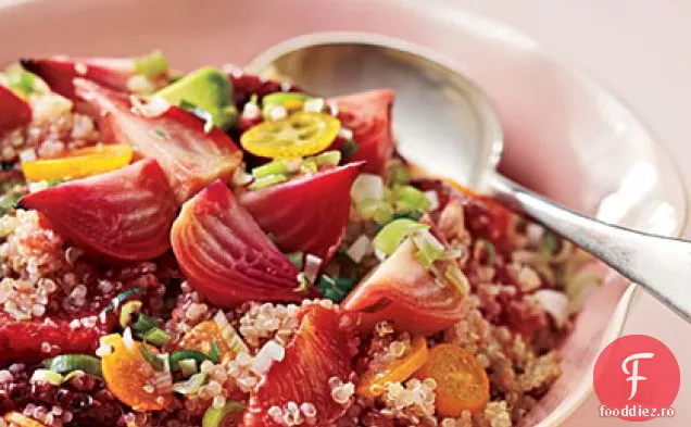 Salată de sfeclă, portocală de sânge, Kumquat și Quinoa