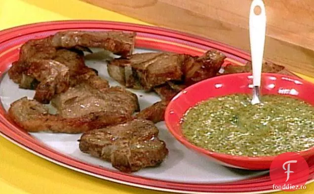 Cotlete de miel cu sos de mentă și muștar