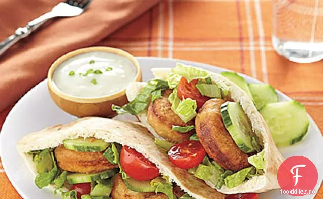 Crunchy Falafel Pitas
