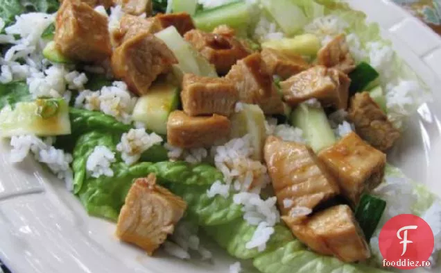 Cupe de pui glazurate cu portocale și caise