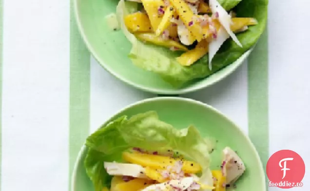 Salată de Mango și inimi de palmier cu vinetă de tei
