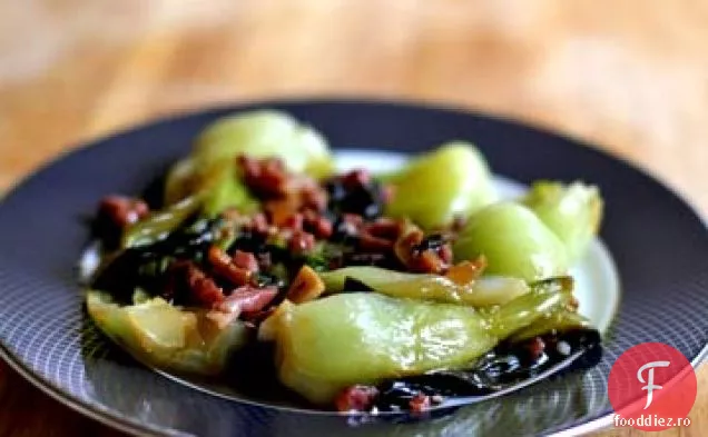 Baby Bok Choy cu Sherry și Prosciutto