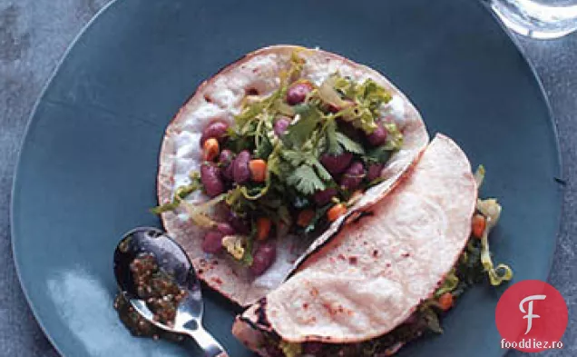 Tacos moale picant de fasole și brânză