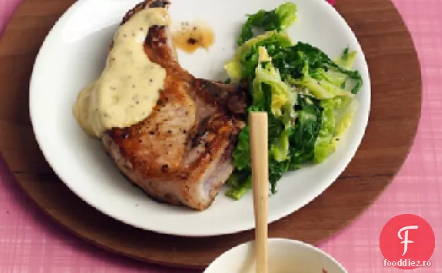 Sos de caise-muștar cu cotlet de porc