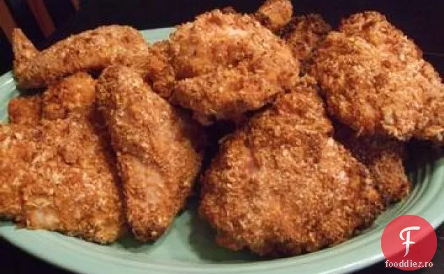 Pulpe de pui prăjite la cuptor cu Panko și parmezan