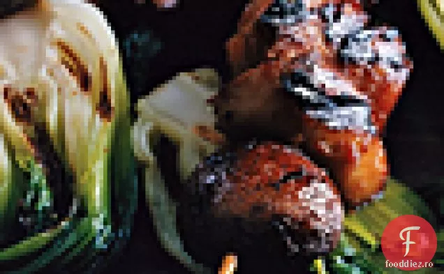 Kebab de pui, ciuperci și bok Choy